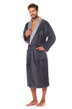 Szlafrok L&L 2057 Professor męski M-2XL grafitowy