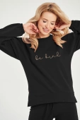 Modny wygodny bawełniany dres damski Lia 3004, czarny