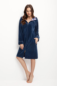 Szlafrok Luna 389 Velour M-2XL Z24 damski granatowy