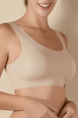 Biustonosz Wygodny Top Codzienny Bezszwowy Olivia, tierra-beż
