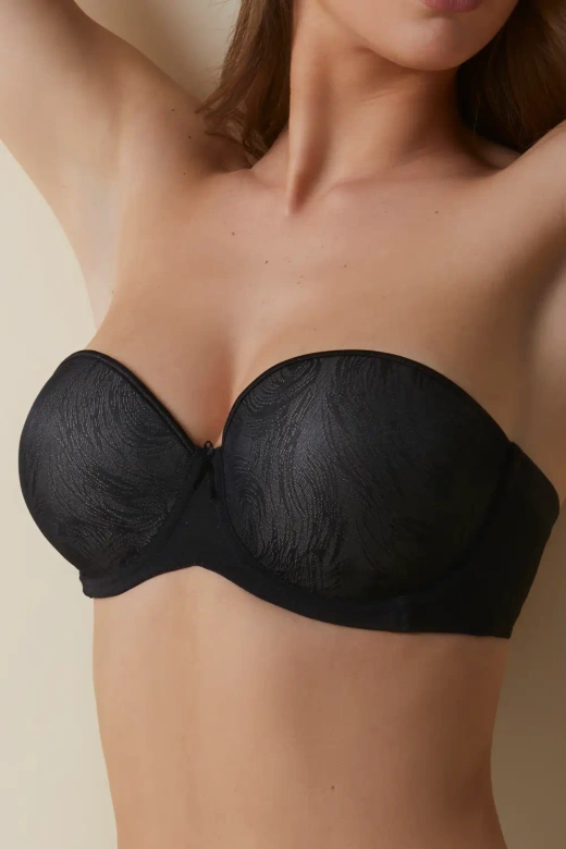 Samonośny gładki biustonosz VILMA, negro-czerń