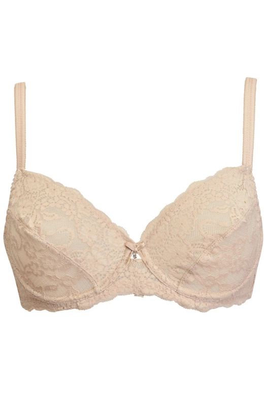 Miękki koronkowy biustonosz na fiszbinach Allure 2672, cipria/beżowy