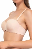 Biustonosz Bardotka Gładki Samonośny Fantastic 1580, cipria/beż