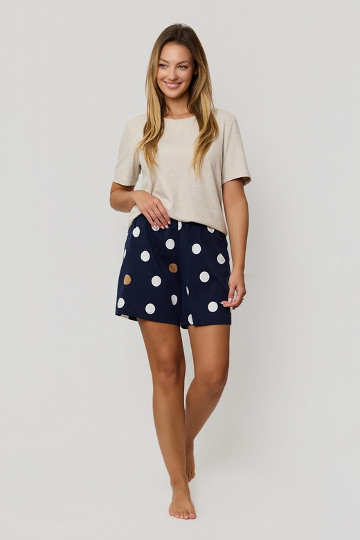 Piżama Mefemi Oceane kr/r S-2XL beżowy-granatowy