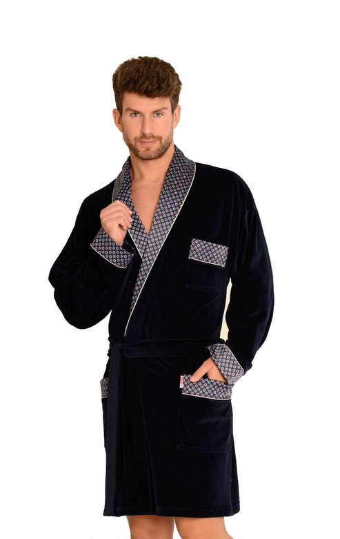 Szlafrok De Lafense 772 Bonjur krótki M-2XL męski jeans