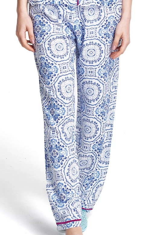 Koszulowa piżama z krótkim rękawem i długimi spodniami Atrani, 100% wiskoza (róż)