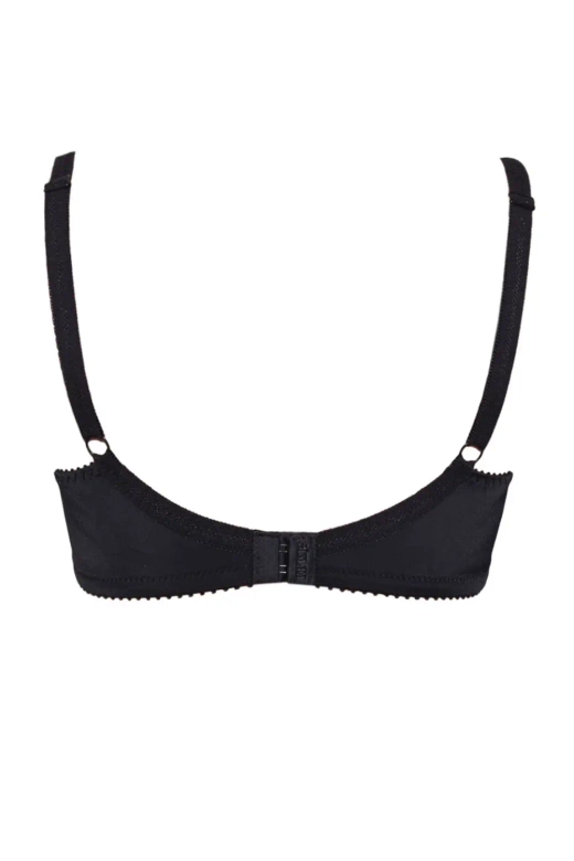 Gładki Miękki Biustonosz Donna 1962, negro/czarń