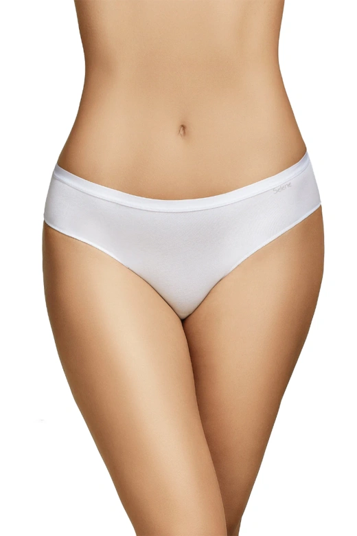 Dwupak klasycznych bawełnianych fig typu bikini 400, blanco-białe