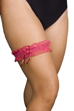 Koronkowa podwiązka LIGA, rojo-czerwona