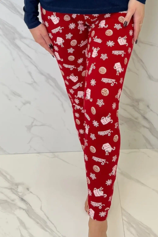 Bawełniana piżama damska Natalie z ciasteczkami, granat