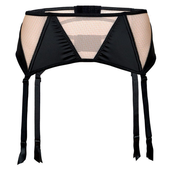 Pas do pończoch z beżową siateczką MEHENDI BLACK