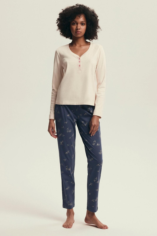 Piżama Henderson Ladies 43698 Delanie dł/r S-3XL cream