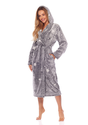 Szlafrok L&L 2213 Nela długi S-XL damski melange