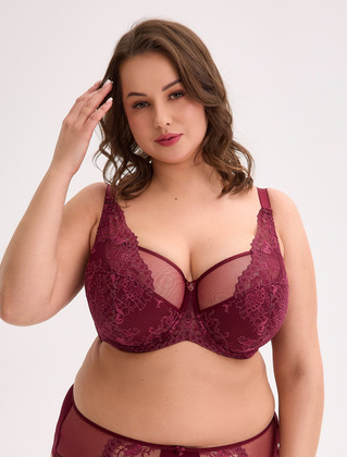 Biustonosz semi soft Gaia BSM 1313 Jovana Maxi Bordowy bordowy