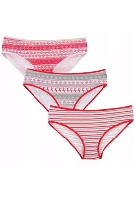 Świąteczne figi damskie BDM500-002 3sztuki bawełna