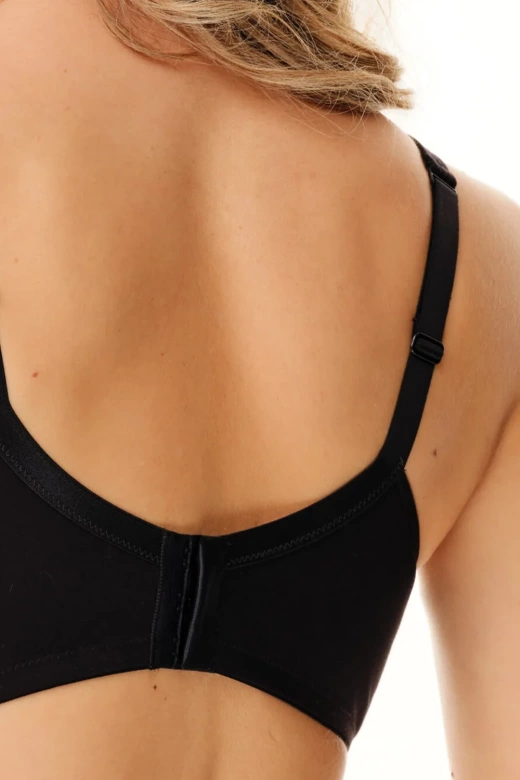 Miękki bawełniany biustonosz na fiszbinach 2434, Nero/Czarny