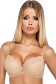 Biustonosz push-up VESTA z koronki, beż