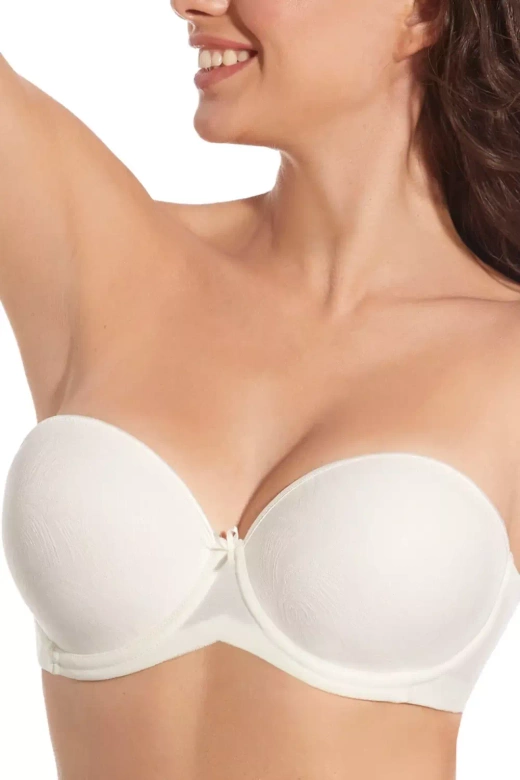 Samonośny gładki biustonosz VILMA, marfil-perła