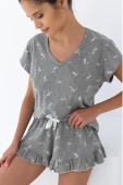 Polska, krótka bawełniana piżama Cecily, szara