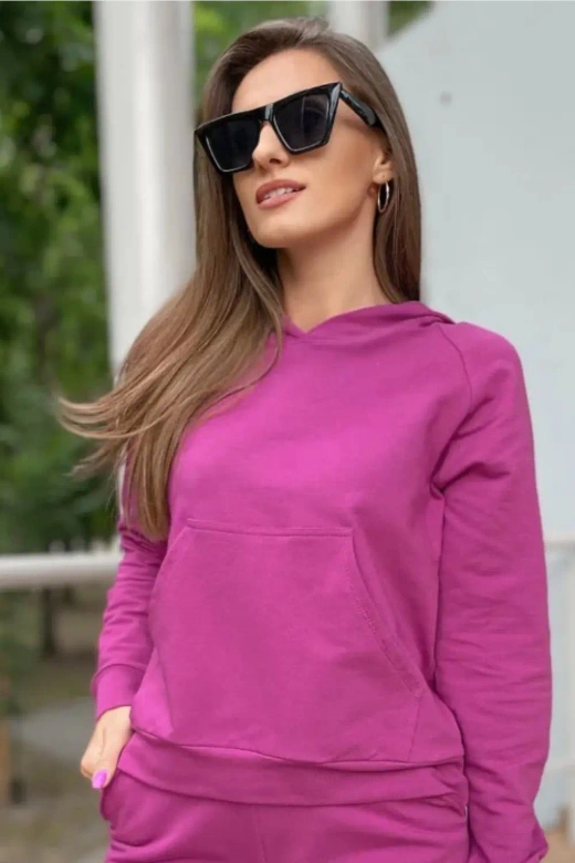 Modny komplet damski/dres z kapturem Seattle, fuksja