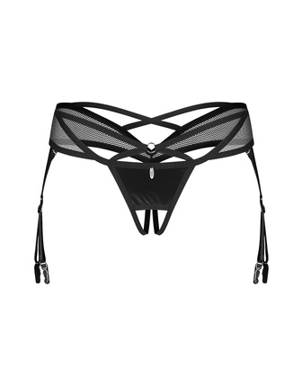 Stringi Obsessive Dominna Crotchless Thong S-3XL czarny