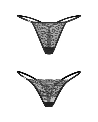 Stringi Obsessive Clara Thong 2-Pack A'2 S-3XL czarny