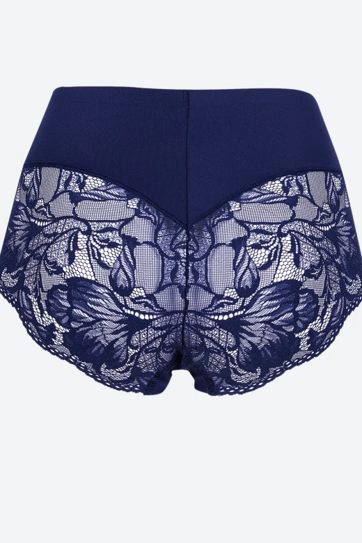 Koronkowe figi z wysokim stanem Leila, Blu/niebieski