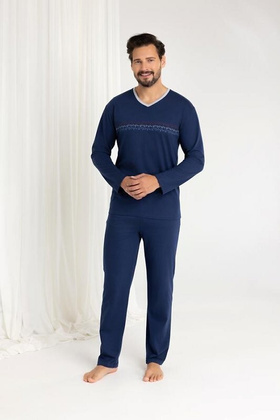 Piżama Regina 485 dł/r M-XL Z25/26 męska granatowy