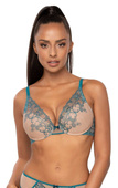 Biustonosz push-up bralette Mat M-3808/11/1 Maureen beżowy-turkusowy
