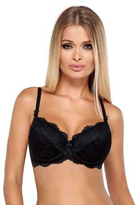 Biustonosz push-up KATIA z kokardką, czerń