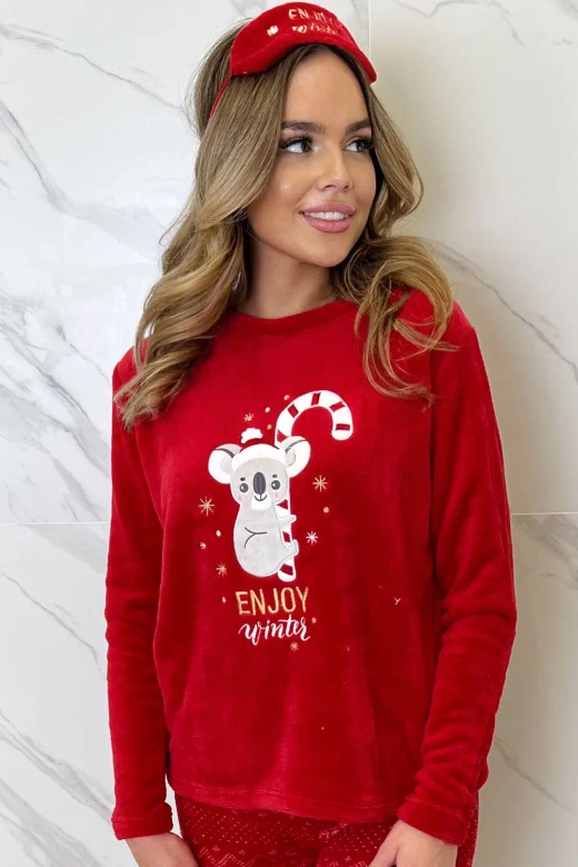 Zestaw Prezentowy 3cz Piżama Skapety Opaska Bunad, czerwony