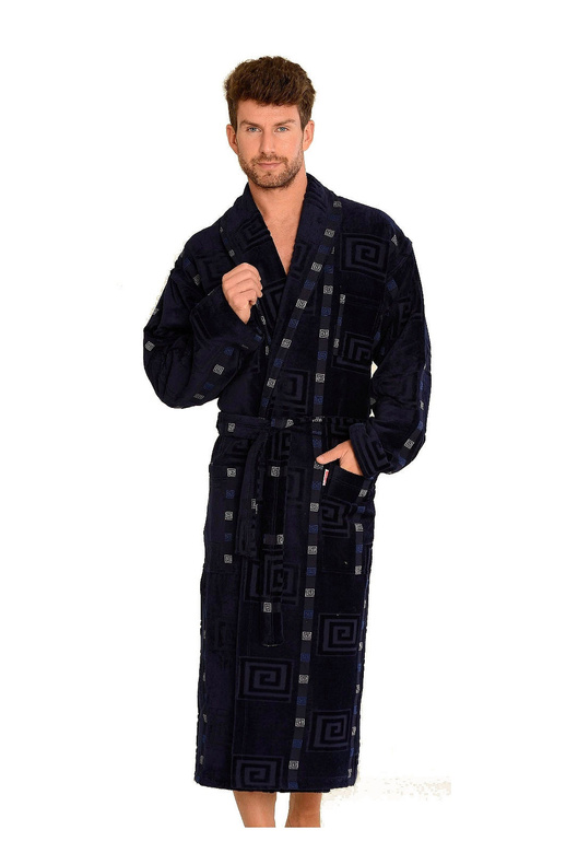Szlafrok De Lafense 803 M-2XL męski granatowy