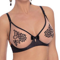 Biustonosz miękki z czarnym haftem, MEHENDI SOFT BLACK