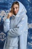 Ciepła kocobluza w gwiazdki świecące w ciemności MILANA, błękitna