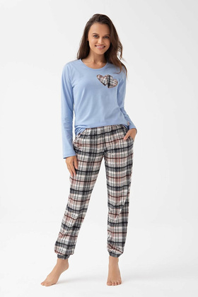 Piżama Luna 322 dł/r M-2XL Z25/26 damska niebieski