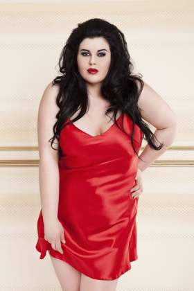 Koszulka nocna Karen Plus Size, czerwona