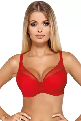 Biustonosz push-up ELLIE gładki, klasyczny, czerwony