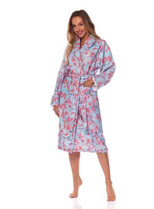 Szlafrok L&L 2216 Fida długi S-2XL damski niebieski