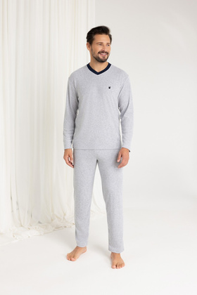Piżama Regina 489 dł/r Frotte 2XL-3XL męska melange