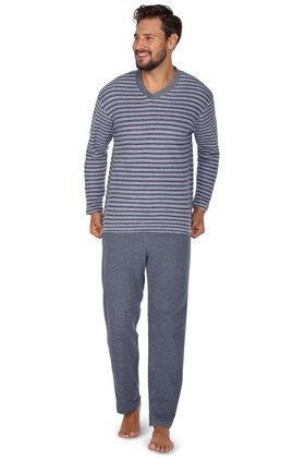 Piżama Regina 450 dł/r M-XL frotte męska granatowy