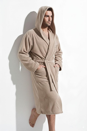 Szlafrok L&L Iwo M-2XL męski cappucino