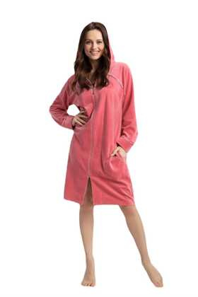 Szlafrok Luna 389 M-2XL Z24 damski koralowy
