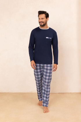 Piżama Regina 488 dł/r M-XL Z25/26 męska brązowy