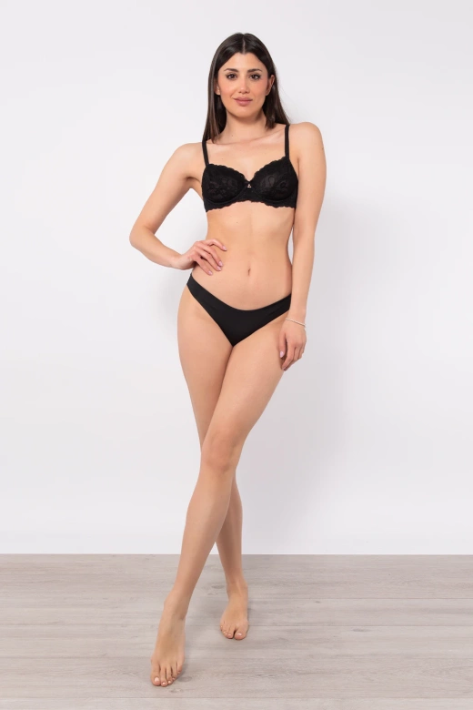 Koronkowe figi z ozdobnym tyłem Allure 2685, nero/czarny