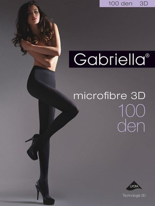 Rajstopy Gabriella Microfibre 3D 119 100 den 2-4 nero/czarny