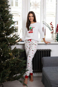 Piżama Sensis Lillian 3/4 Christmas S-XL śmietankowy