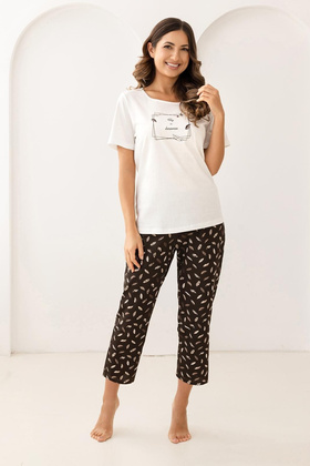 Piżama Regina 733 kr/r M-XL W26 damska ecru