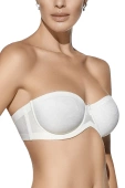 Biustonosz bez ramiączek na fiszbinach SANDRA, marfil-perła