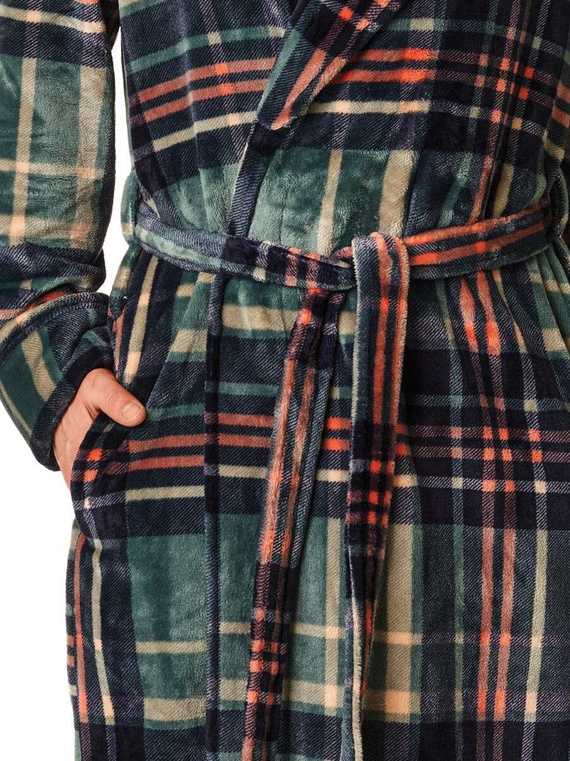 Szlafrok Key MGL 476 B22 zielony-granatowy