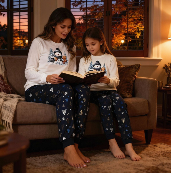 Piżama Cornette 567/427 Snowy Day dł/r Christmas S-2XL damska ecru